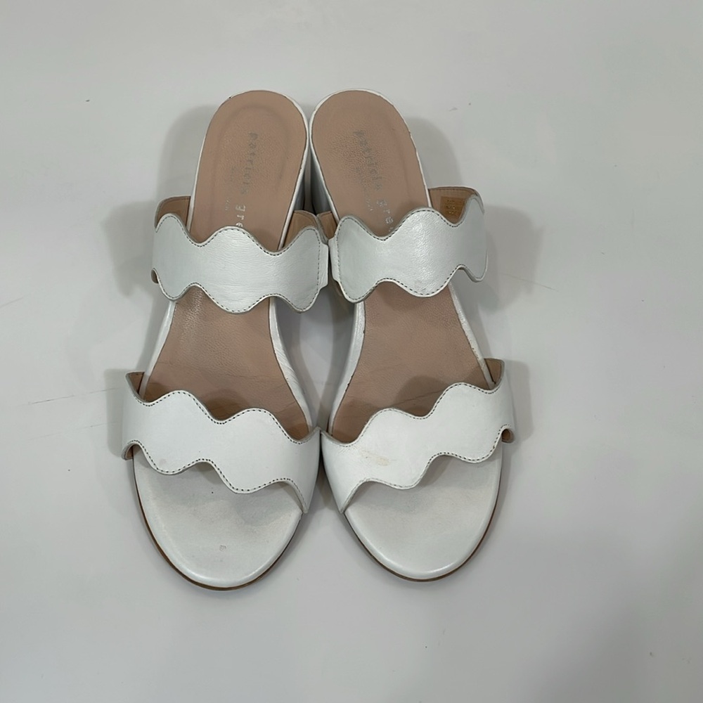 Patricia Green Palm Beach Block Sandals Size 7 White Low Heel Slip On - Picture 4 of 14
